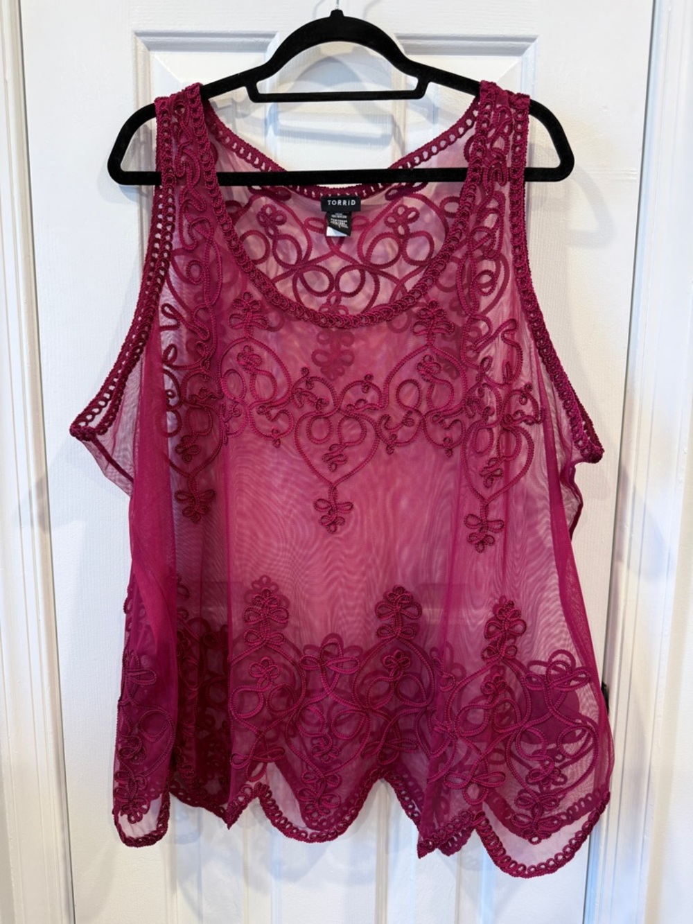 Torrid Burgundy Lace Overlay Tank Top